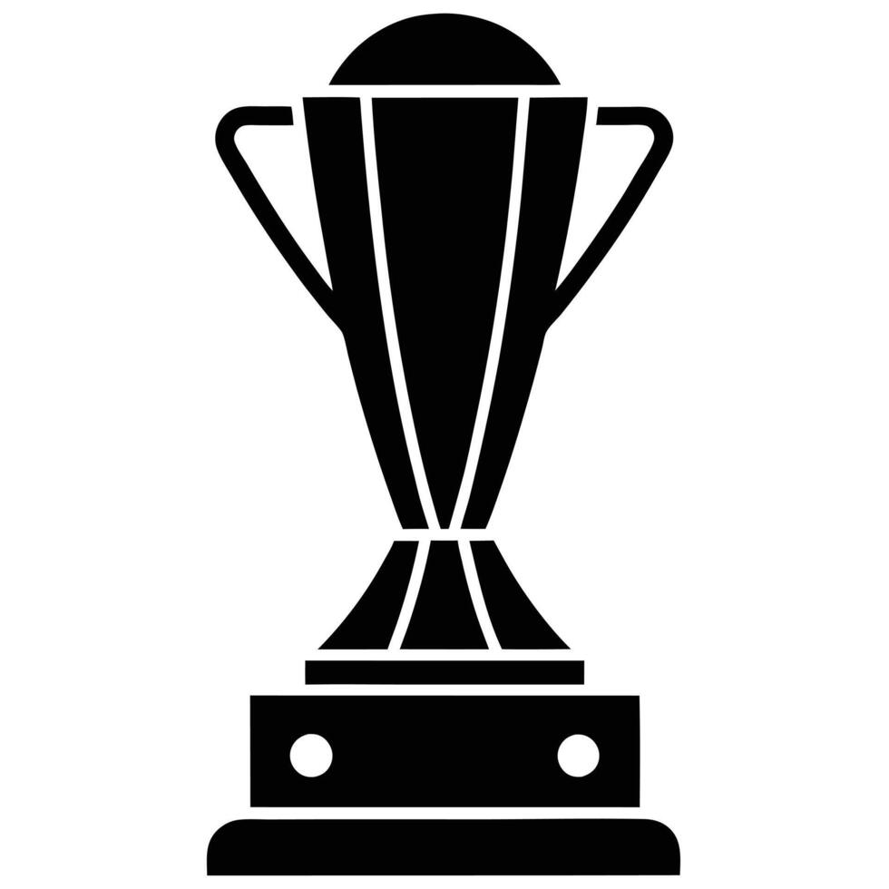 Shuffleboard Trophy Silhouette on White Background vector