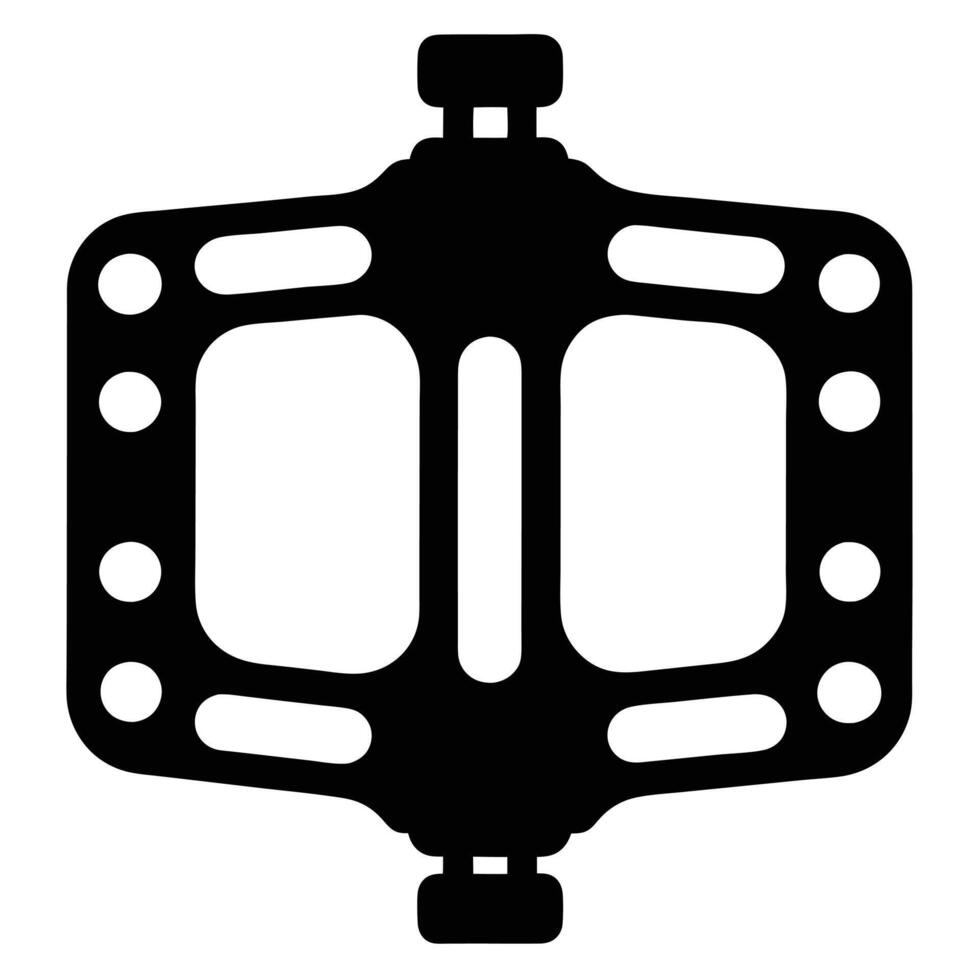 Bike Pedal Silhouette on White Background vector