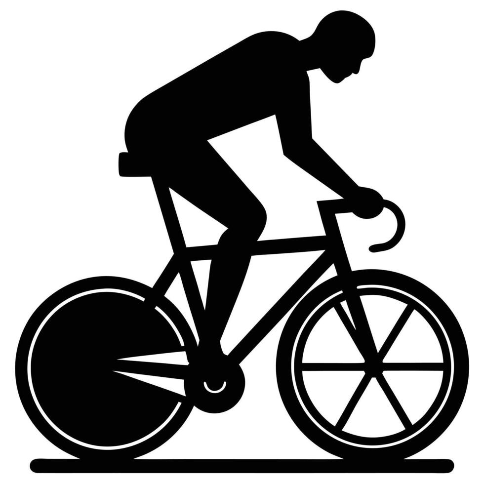 Cycling Trainer Silhouette on White Background vector