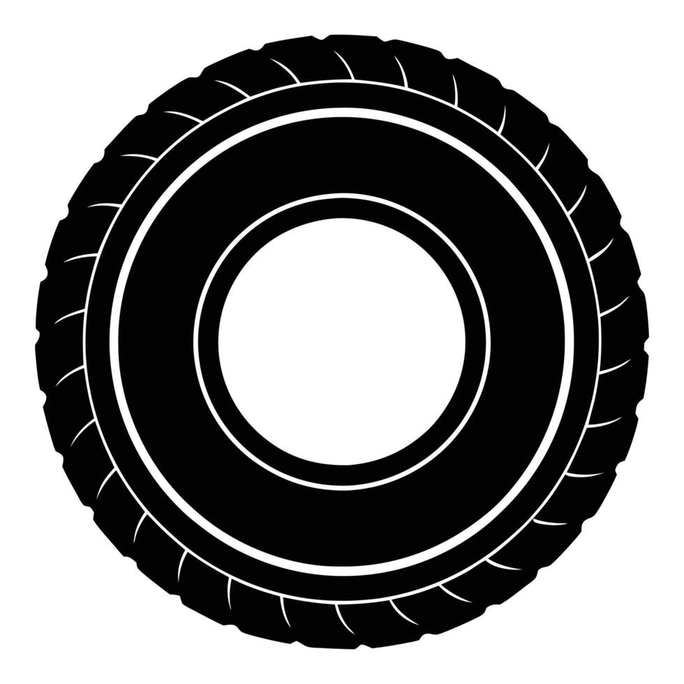 Crossfit Tire Flip Silhouette on White Background vector