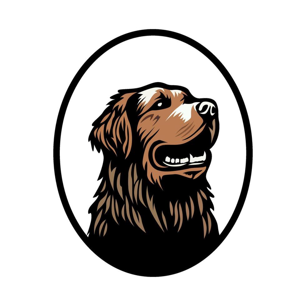 chesapeake bay retriever dog dark brown hunting logo illustration image vector