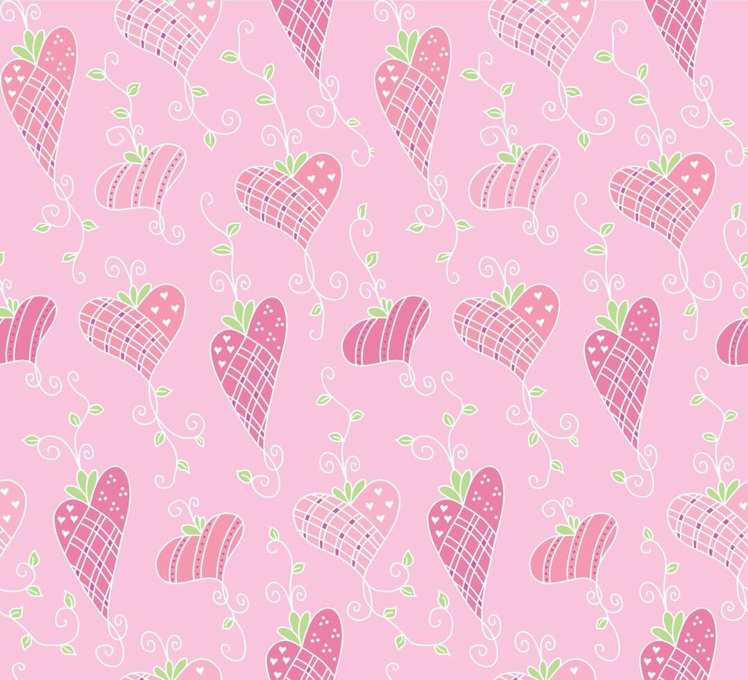 Seamless Valentine Pattern On Pink Background vector