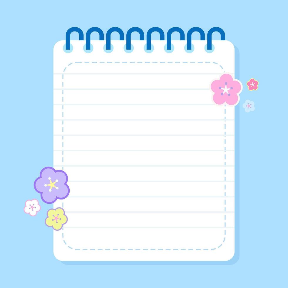 Cute Floral Notebook. A Blank Canvas for Your Thoughts vector