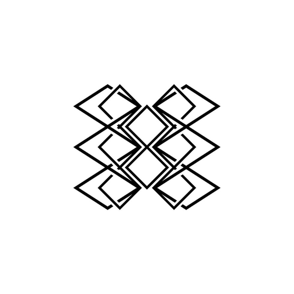 A black and white logo with geometric shapes vector