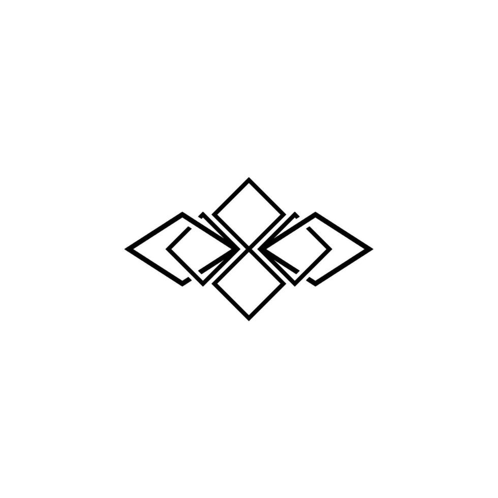 A black and white logo with a geometric design vector