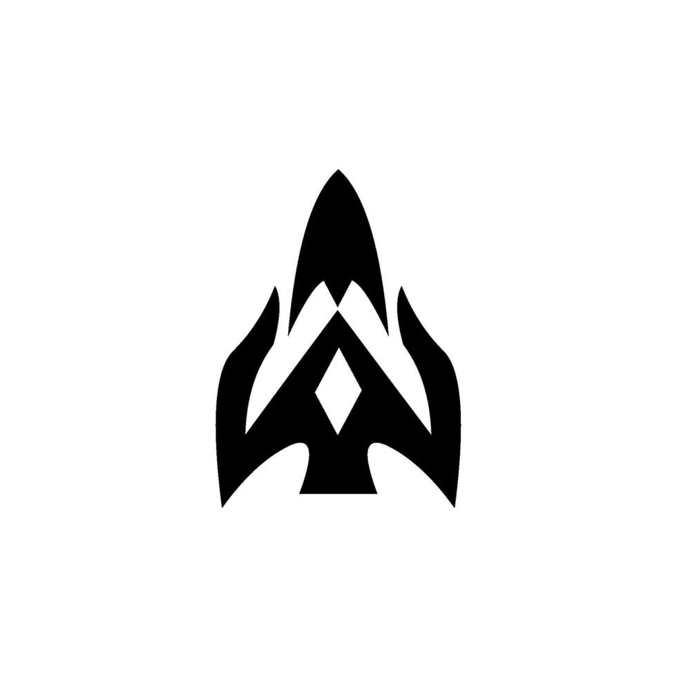 A black and white logo with a triangle shape vector