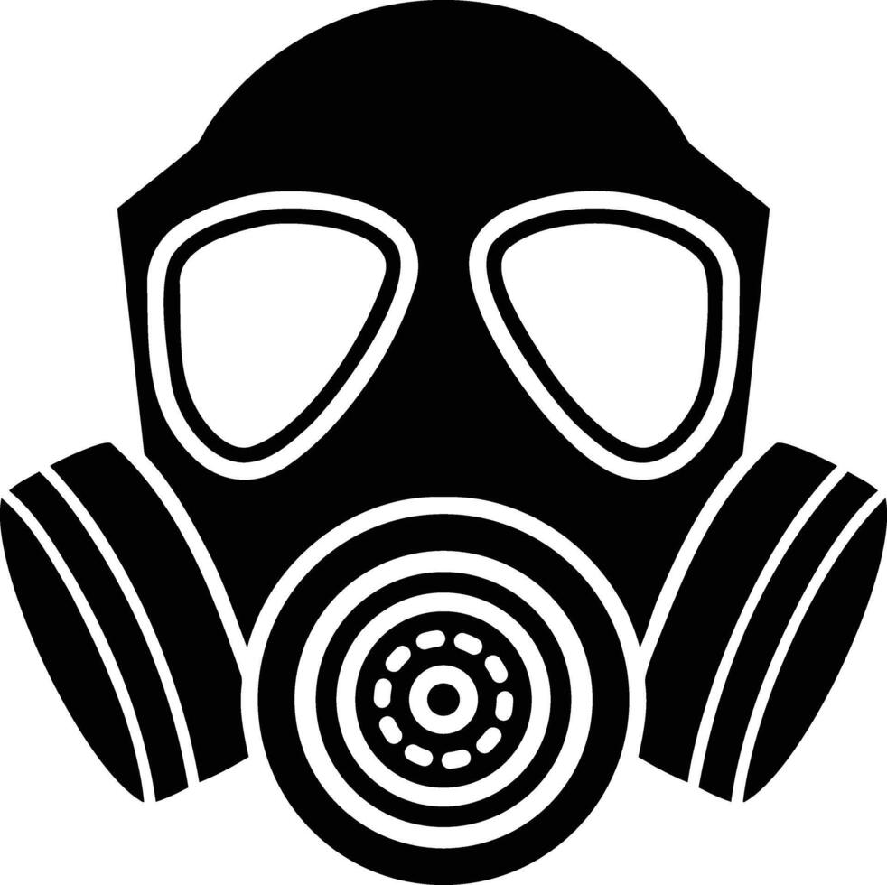 Protective Respirator Silhouette Safety and Precision in Minimalist Design vector