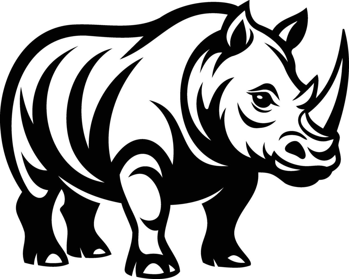Powerful Rhinoceros Silhouette Strength and Majesty in Minimalist Design vector