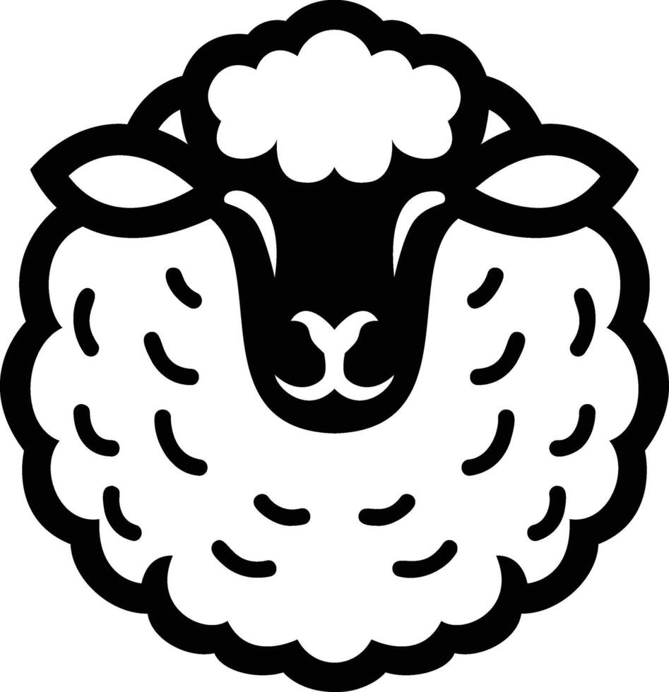 Tranquil Sheep Silhouette Pastoral Charm in Minimalist Design vector