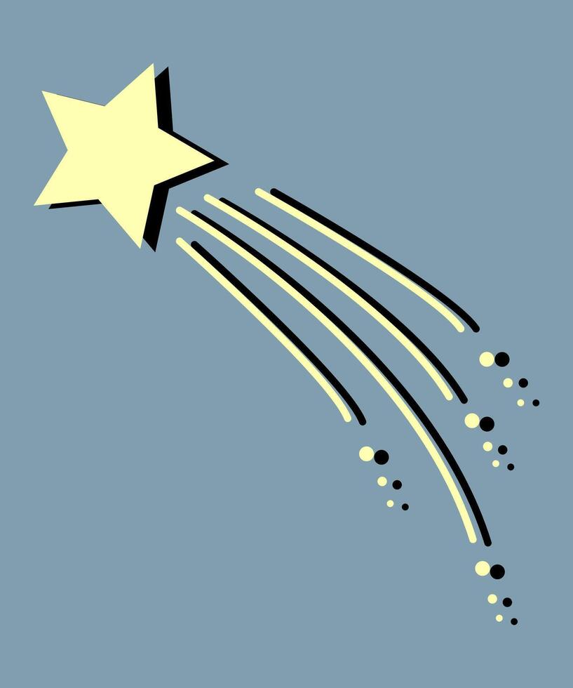 Shooting stars icon. rising stars comic style. cute cartoon. vector