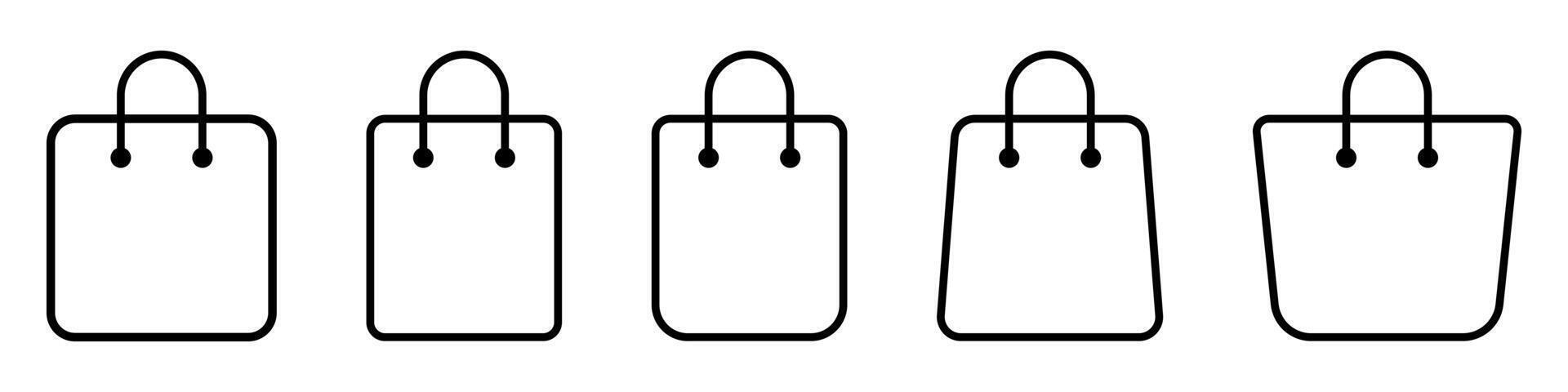 Shopping bag icon. Paper bag line icon. vector