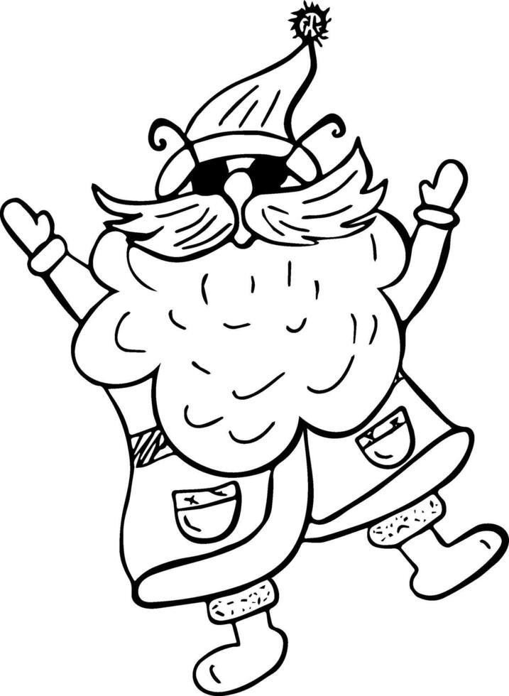 happy santa claus doodle vector