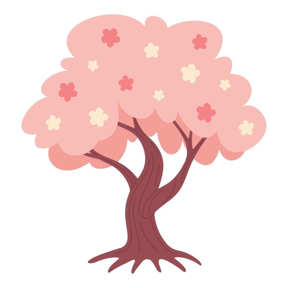 Spring blossom tree, illustration vector