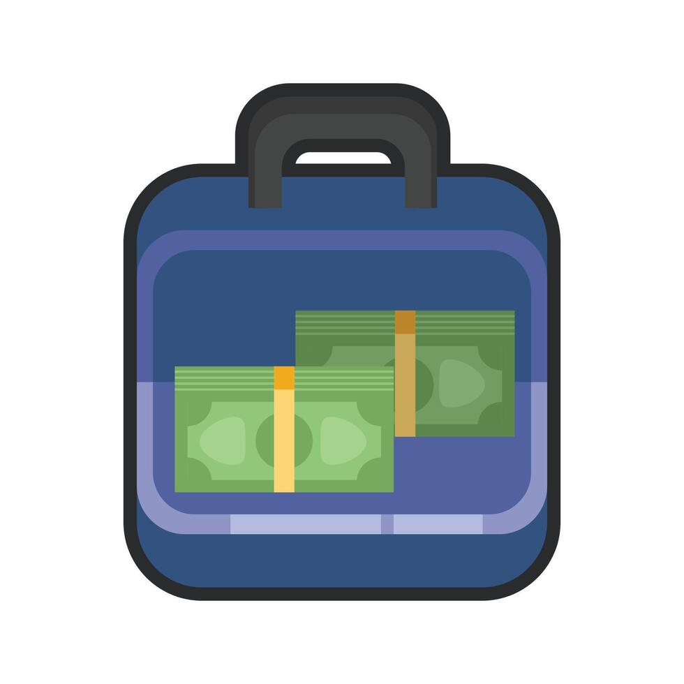 money on case with outline in flat design. vector