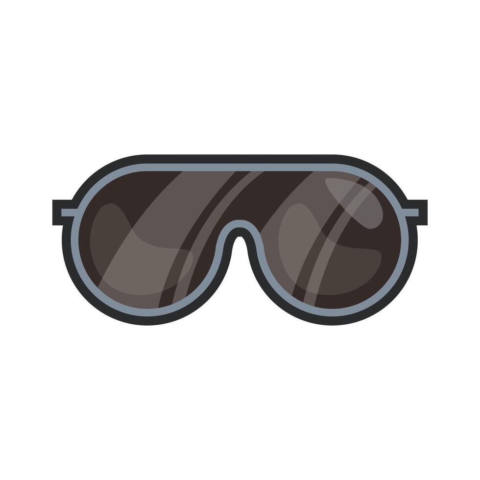 black sunglasses in outline flat design. vector
