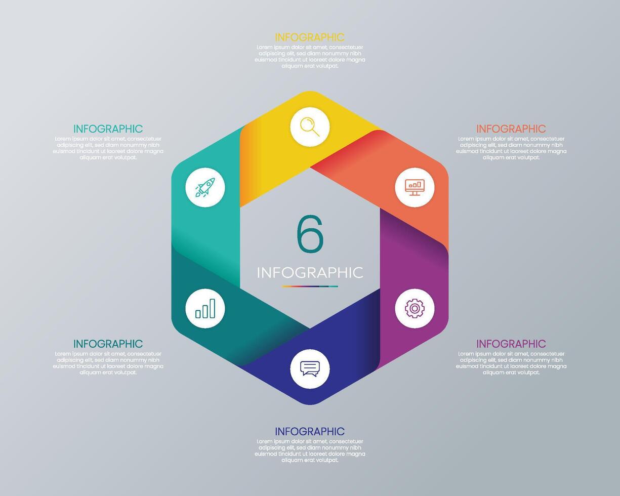 hexagon shape infographic template vector