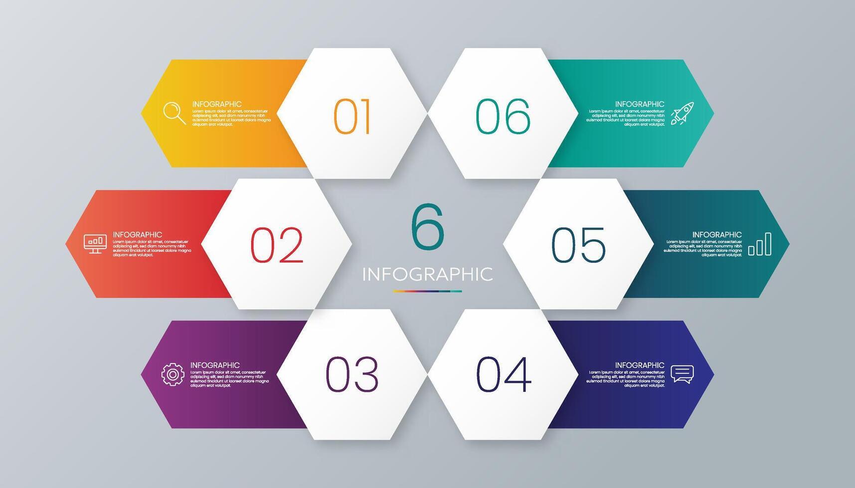infographic 6 steps vector