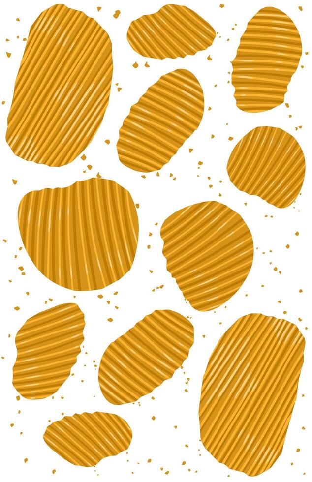 Potato Chips Texture with crumbs on white vector