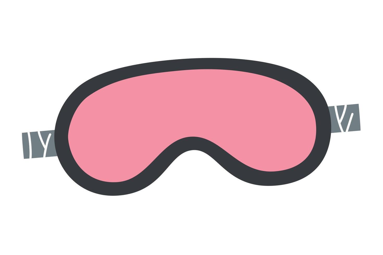 illustration of pink silk sleep mask. Cartoon style doodle, sleeping accessory in flat design, ideal for themes of relaxation, self care, female beauty, bedtime routine vector