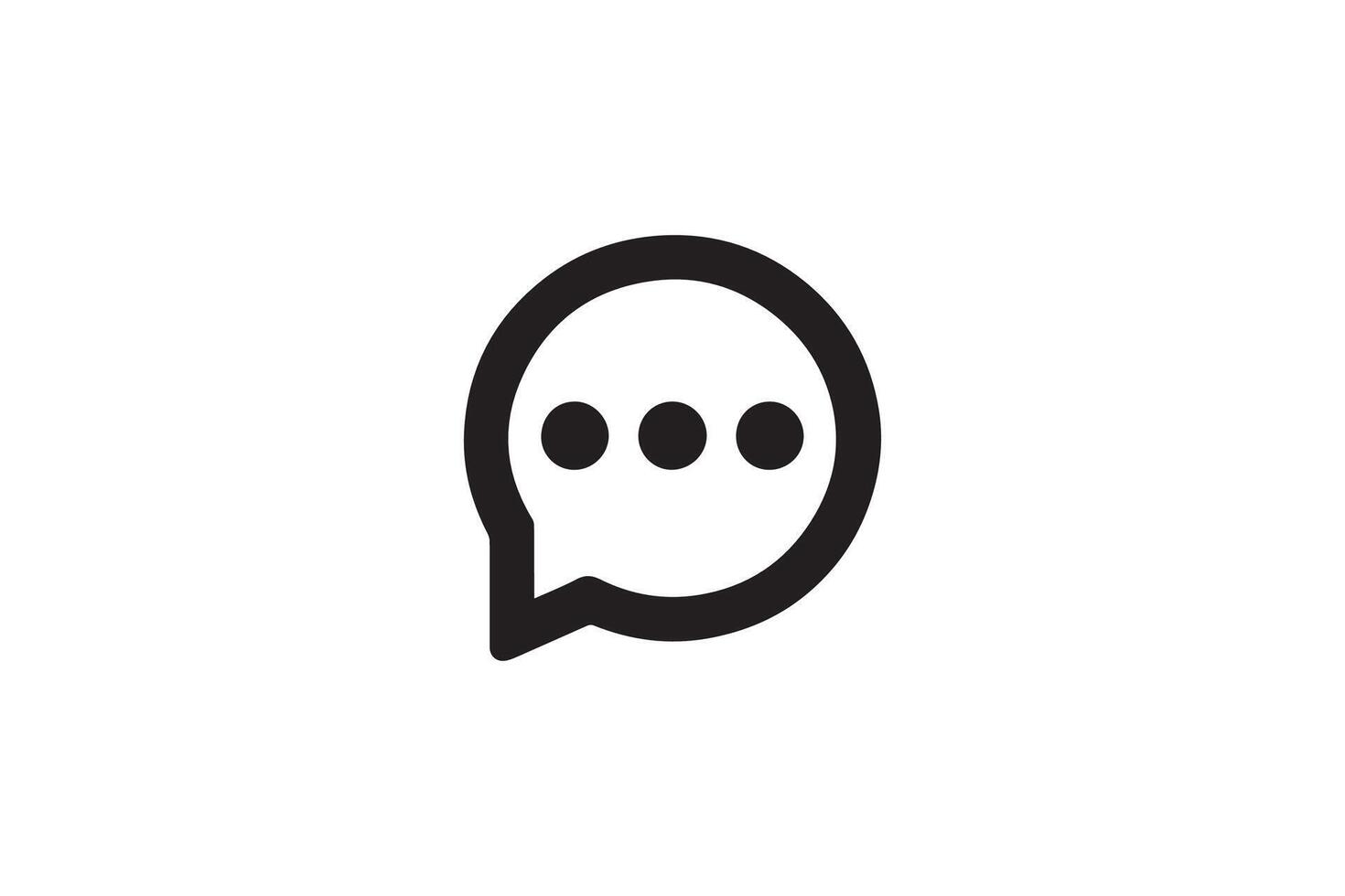 A black and white image of a speech bubble vector