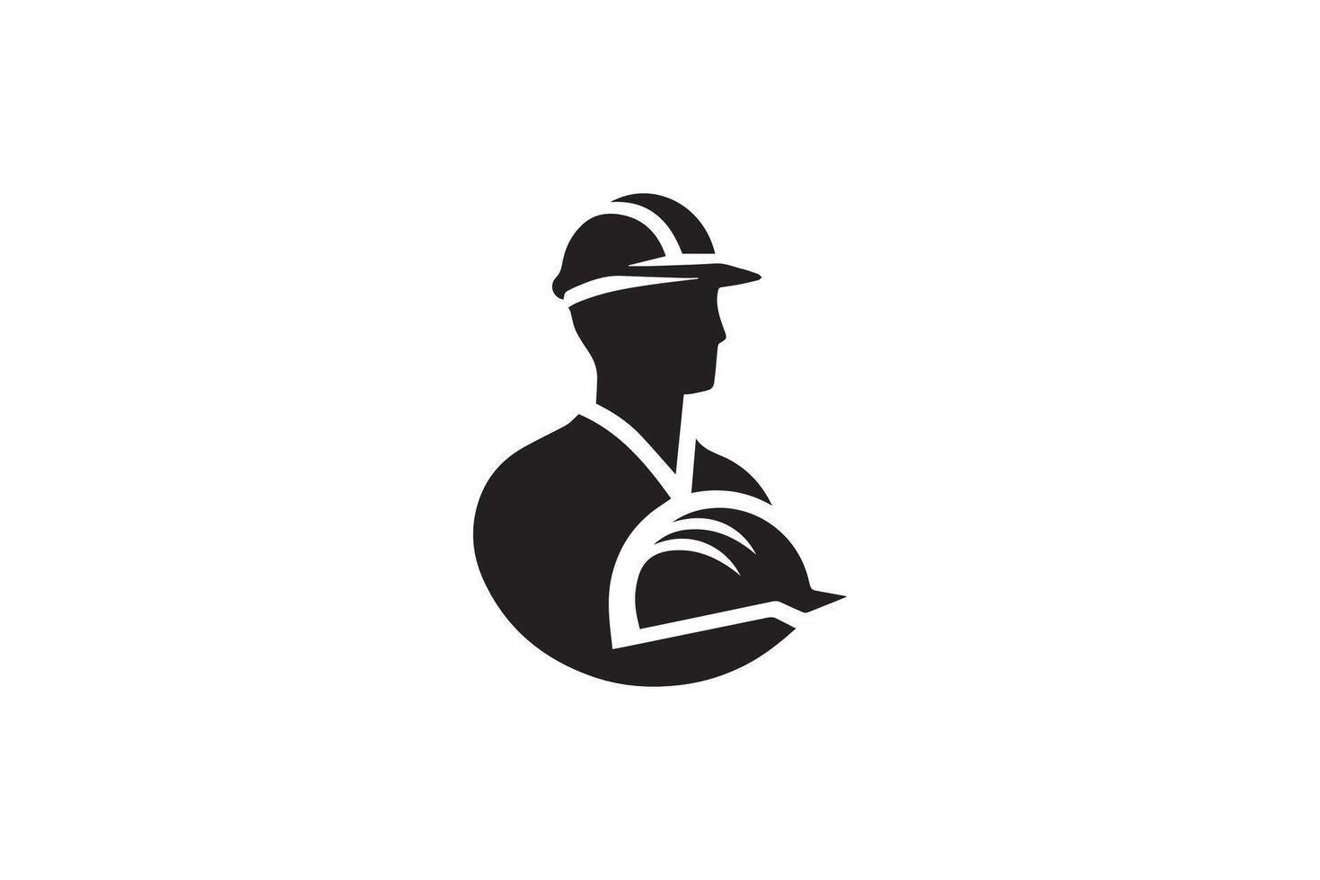 construction worker silhouette vector