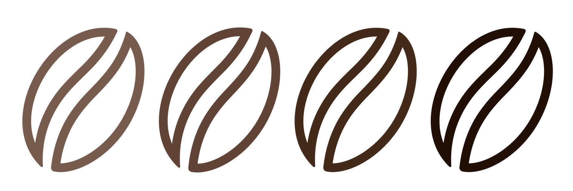 Coffee beans icons. Coffee beans icon. Coffee thin line. vector