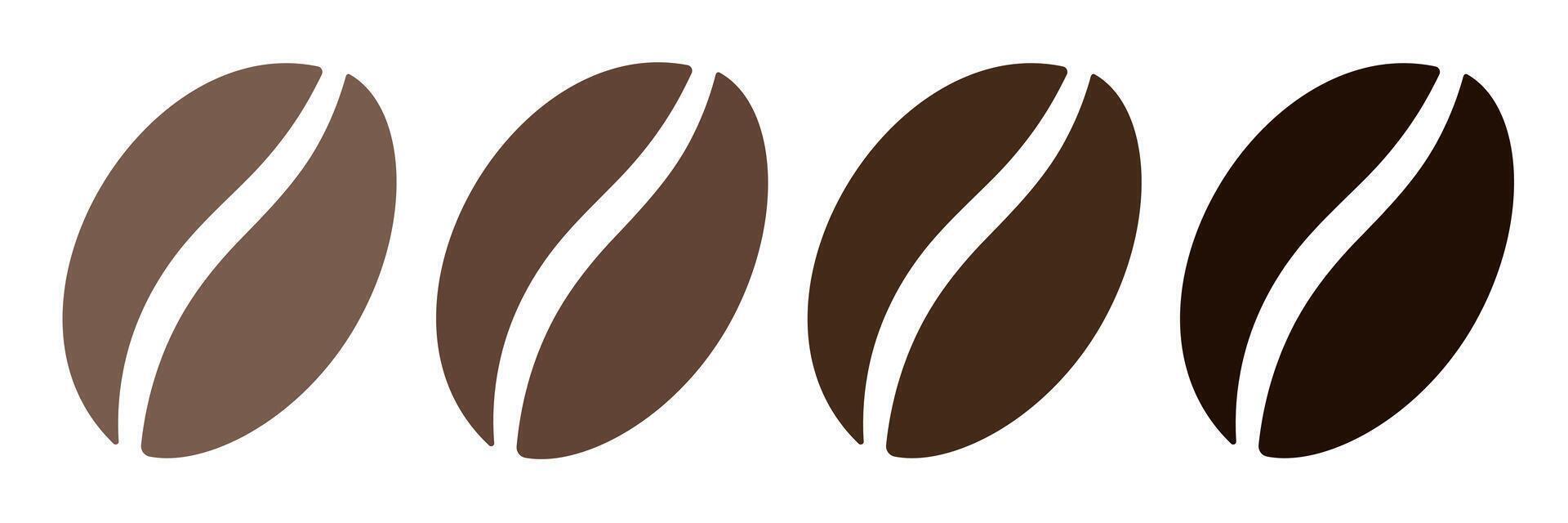 Coffee beans icon. Coffee beans full drawings. Coffee beans icons. vector