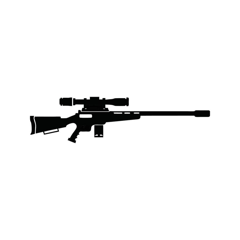 A rifle and scope on a white background vector