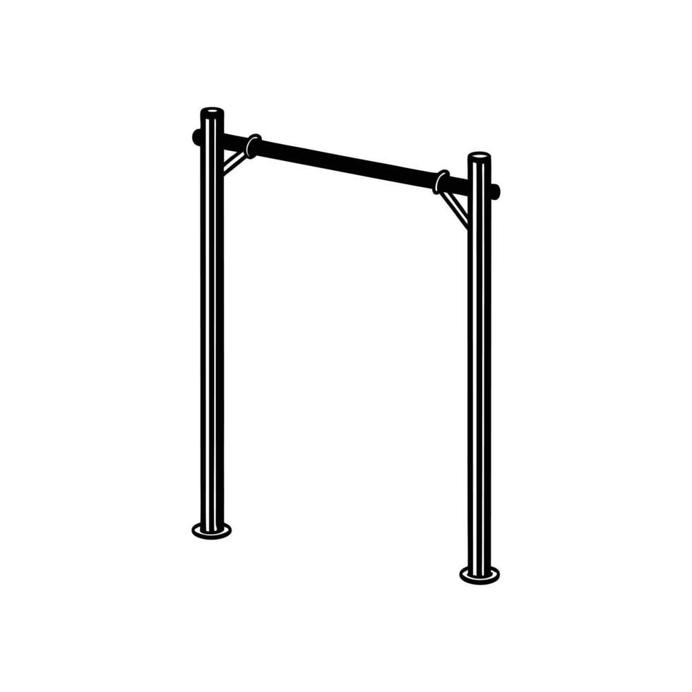 Gym Equipment Pull Up Bar Silhouette vector