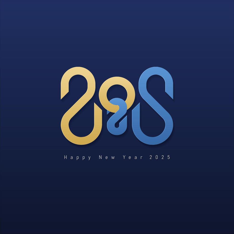 Happy new year 2025 design. With number icon illustration. 2025 premium design vector