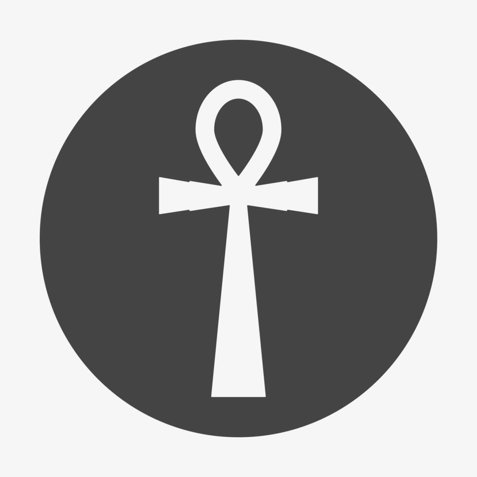 Coptic cross Ankh in black circle vector