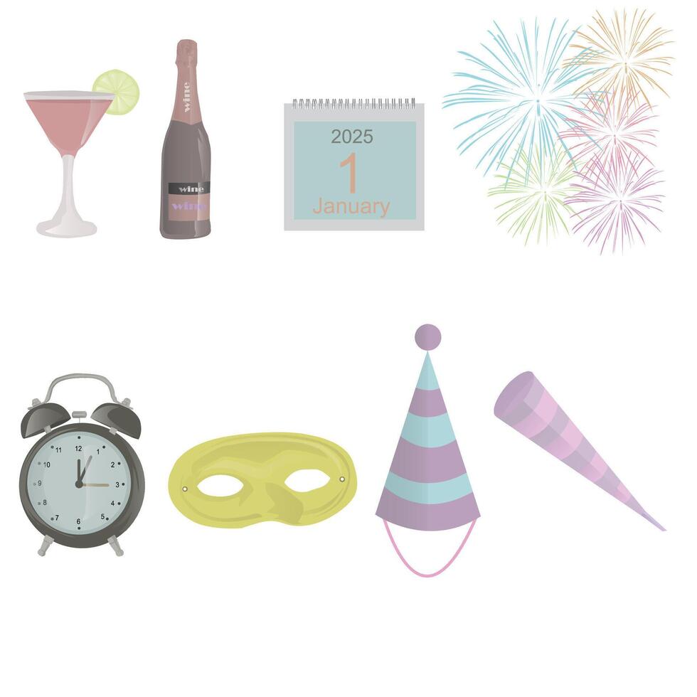 new year 2025 elements illustration vector