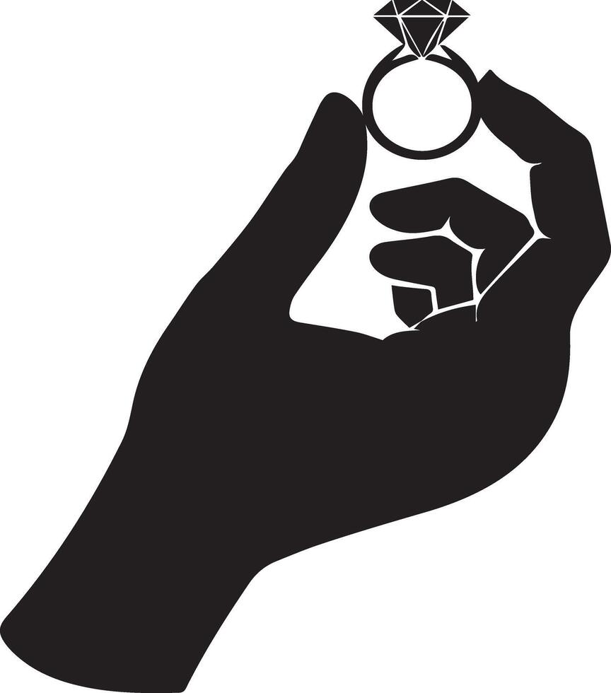 Elegant Hand Ring Sketch Silhouette Artwork vector
