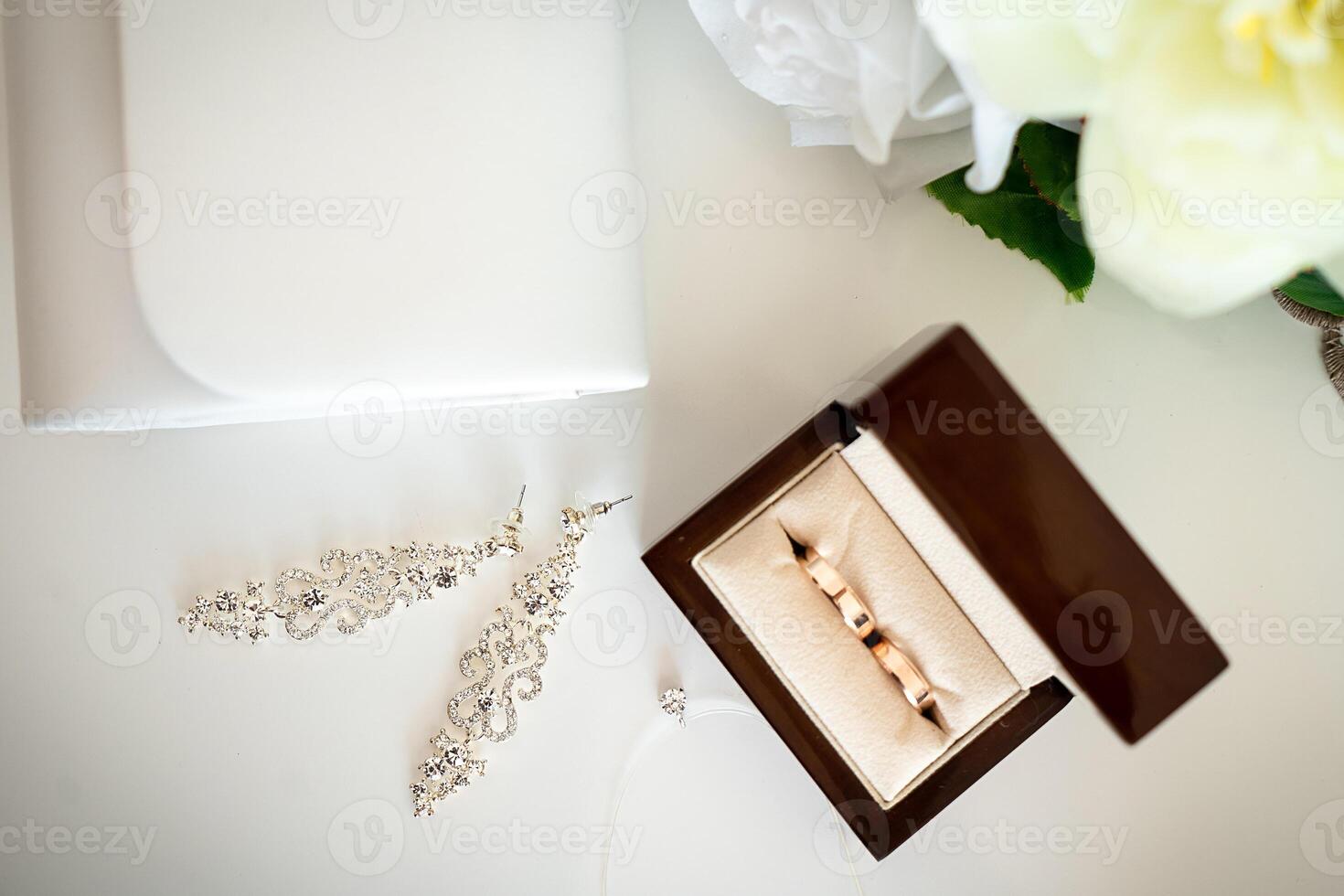 Wedding accessories rings hands bride, embroidery decoration groom flowers day beauty photo