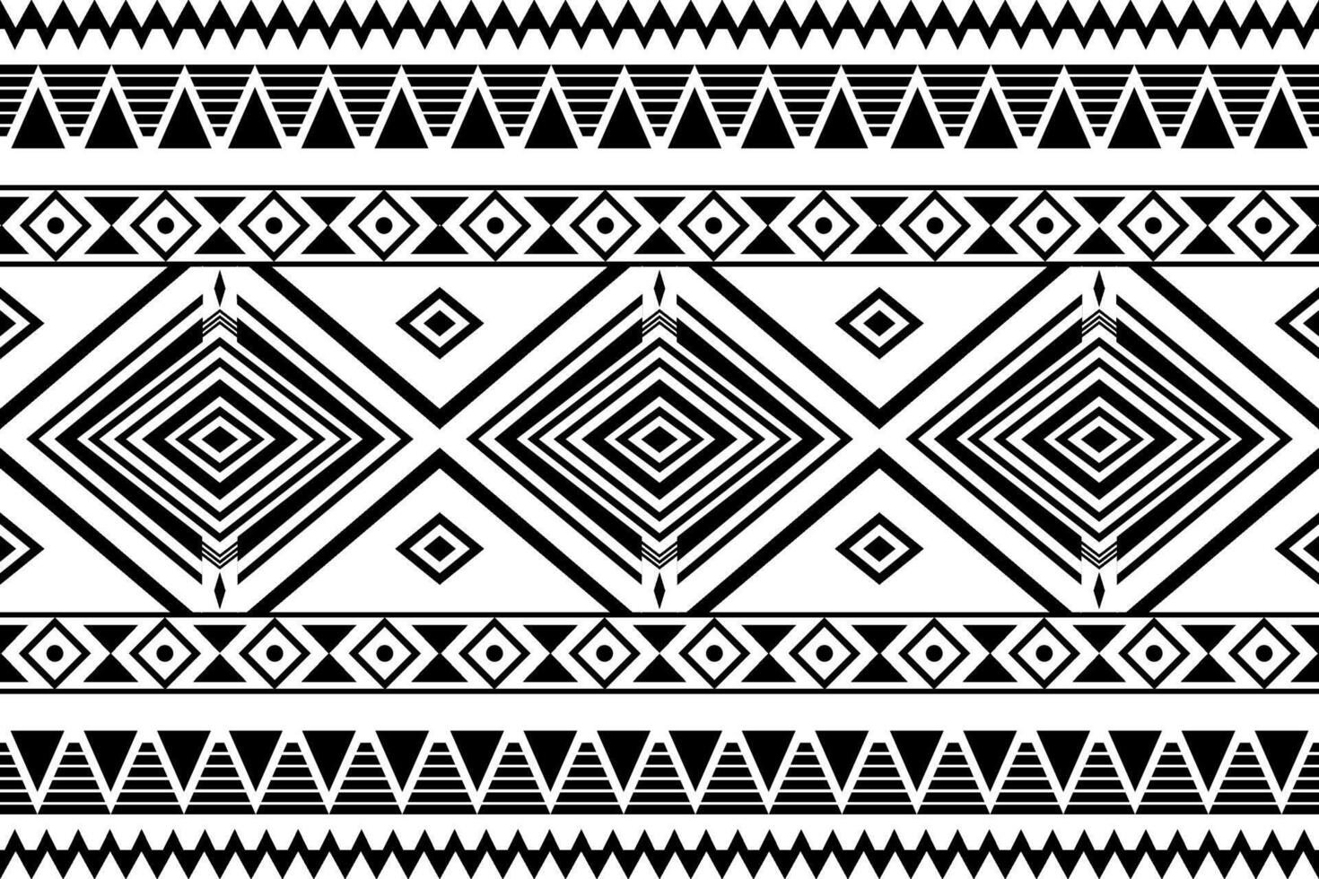 Black and White color Geometric ethnic oriental pattern traditional Design. vector