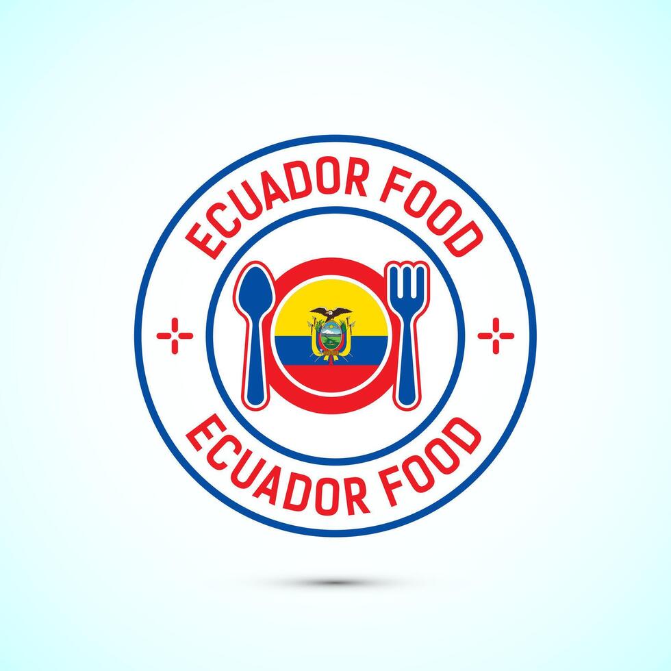 Ecuador food icon badge with flag, suitable for restaurant business vector