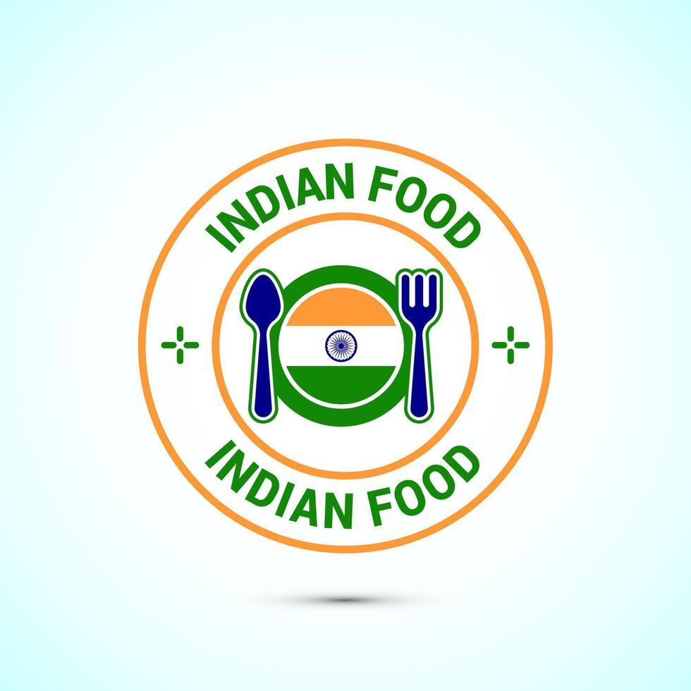 Indian food icon badge with flag, suitable for restaurant business vector