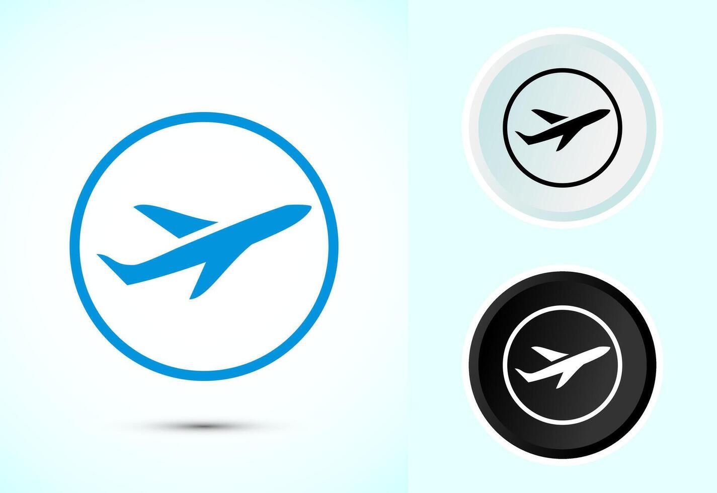 Airplane Icon Button. Flight Transport Sign. Travel, Holiday symbol vector