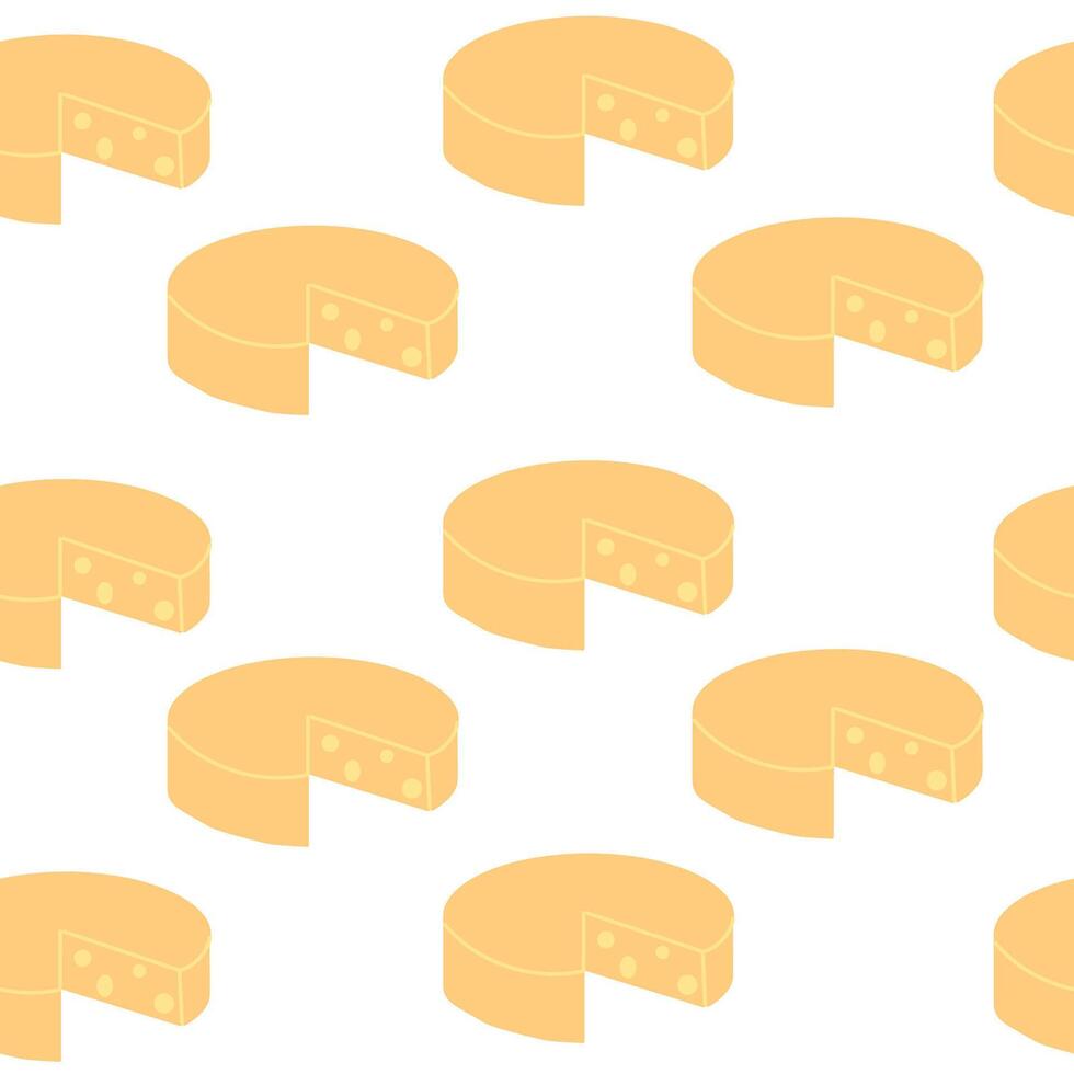 Seamless pattern round cheese hand drawn vector