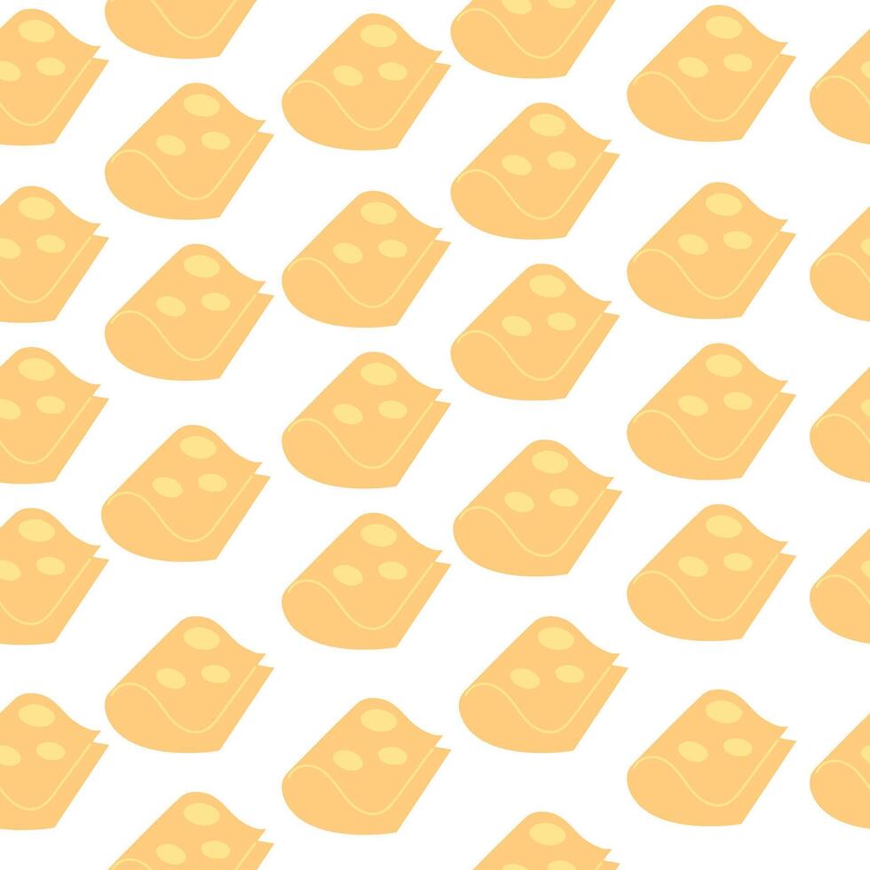 Seamless pattern slice of cheese hand drawn vector