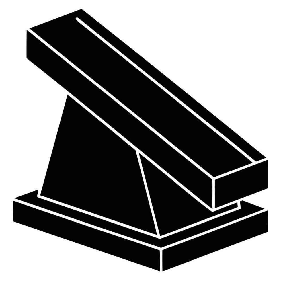 Starting Block Silhouette on White Background vector