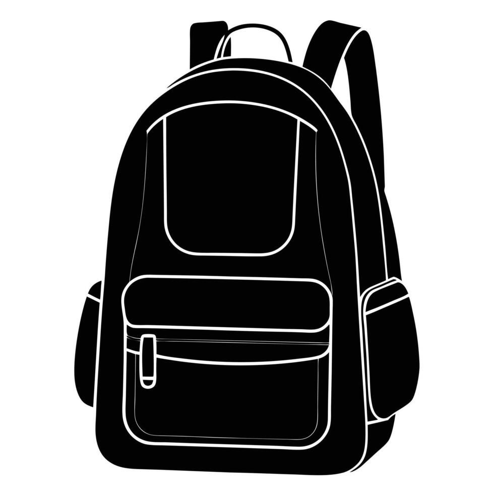 Backpack Silhouette on White Background vector