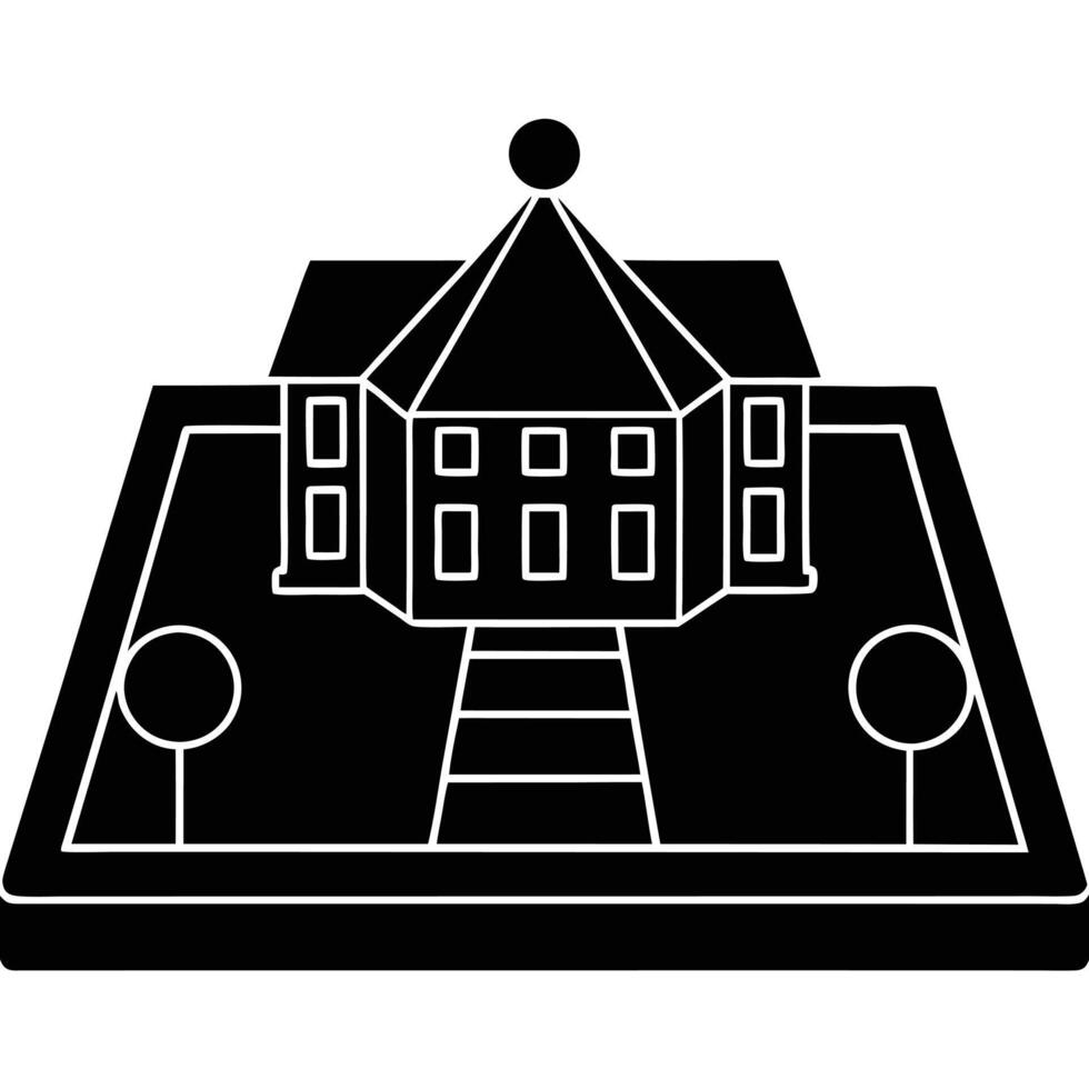Court Layout Silhouette on White Background vector