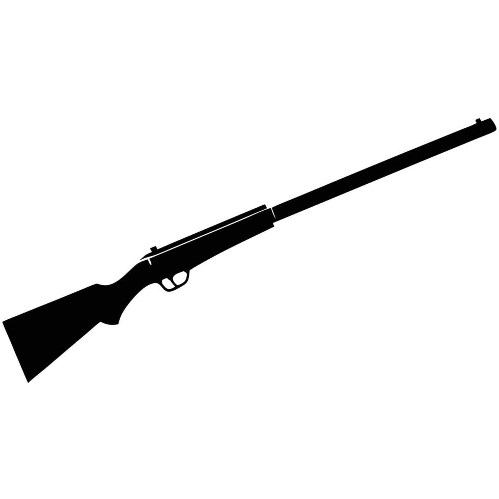 Hunting Rifle Silhouette on White Background vector
