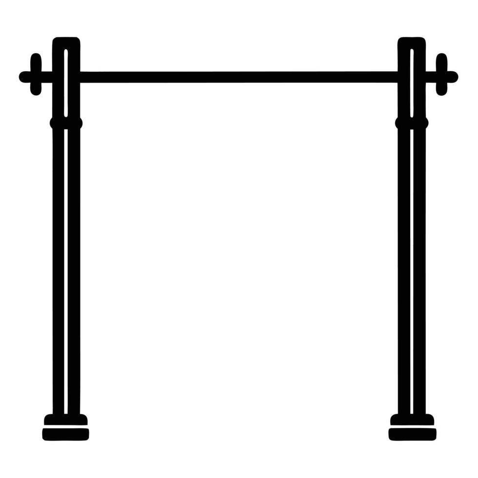 Pull-Up Bar Silhouette on White Background vector