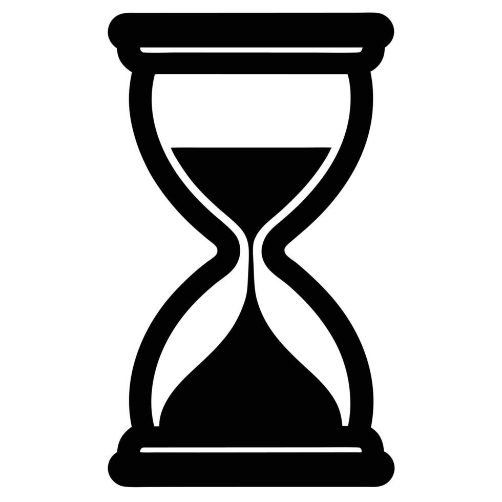 Game Timer Silhouette on White Background vector