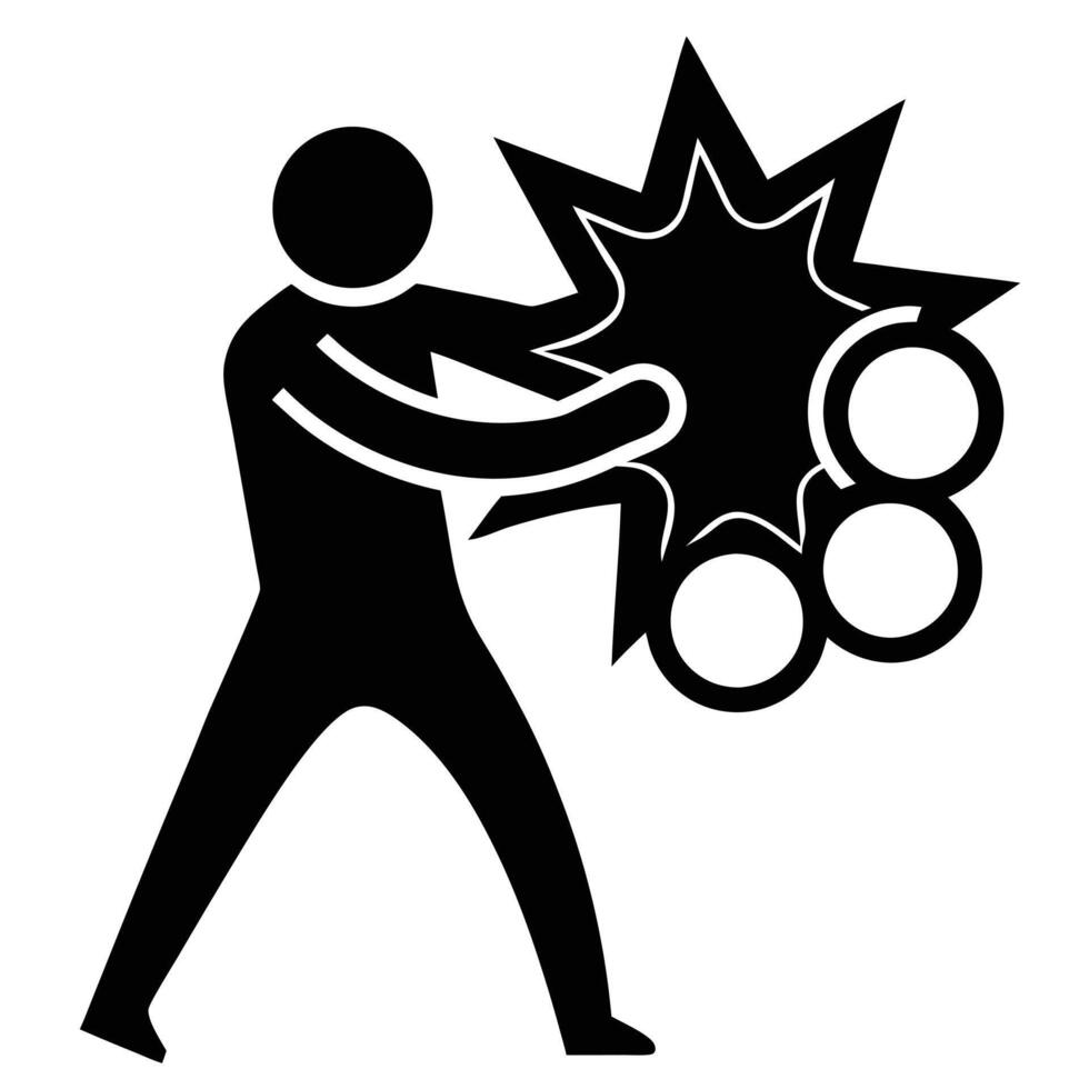 Orienteering Punch Silhouette on White Background vector