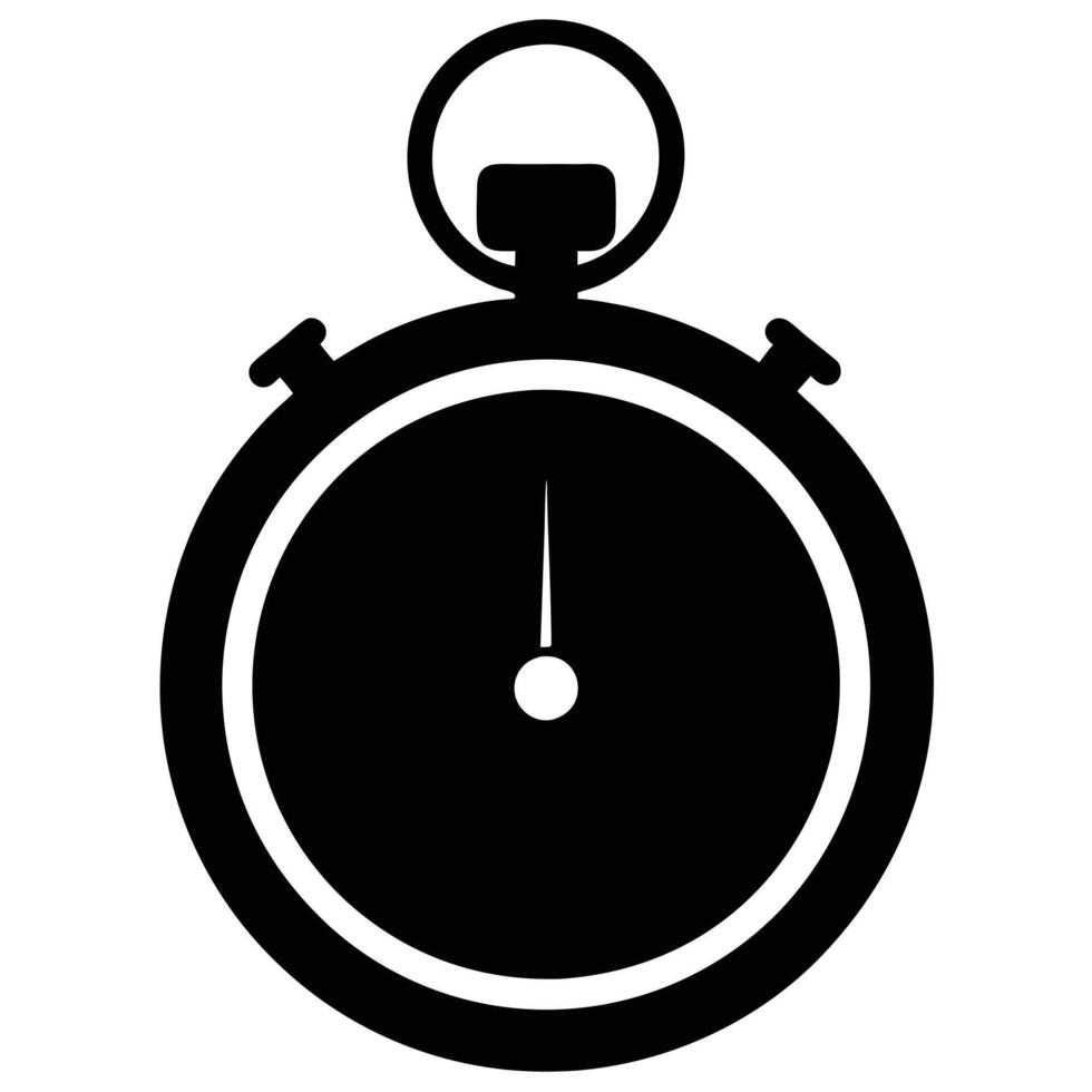 Stopwatch Silhouette on White Background vector