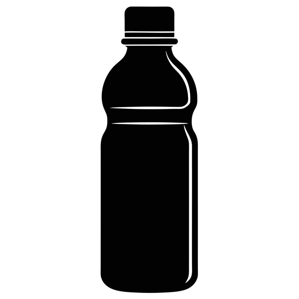 Portable Bottle Silhouette on White Background vector