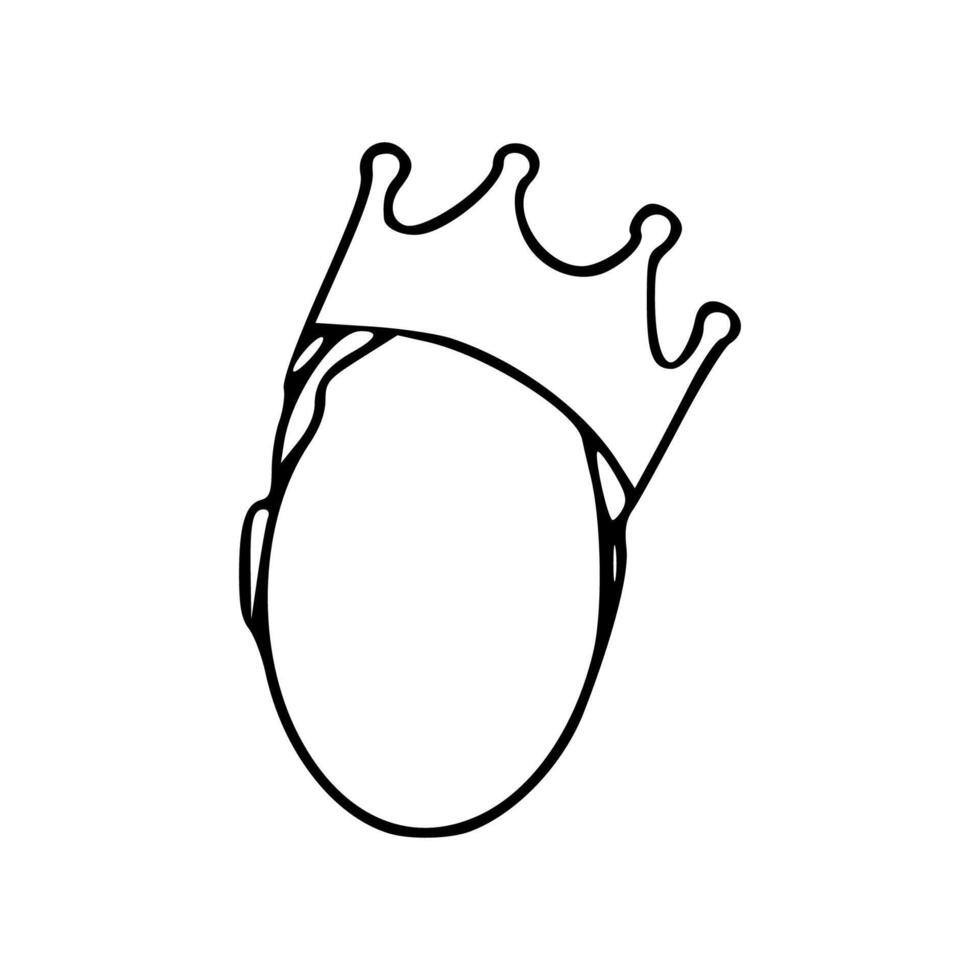A line drawing of a crown on a man's head vector